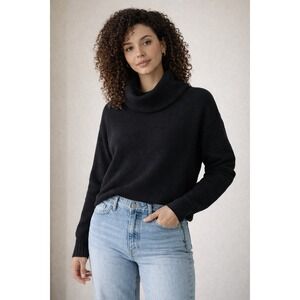 CYRUS Women's Black Knit Cowl Neck Sweater Dolman Sleeve Size M